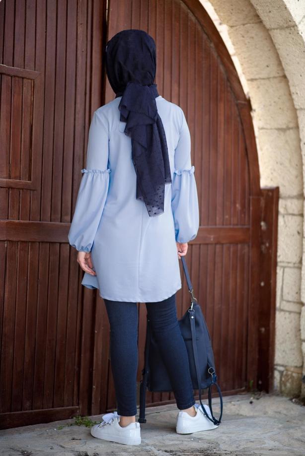 Vêtements hijab  RUFFLE DETAIL TUNIC T 0494  - TRENDTESETTÜR