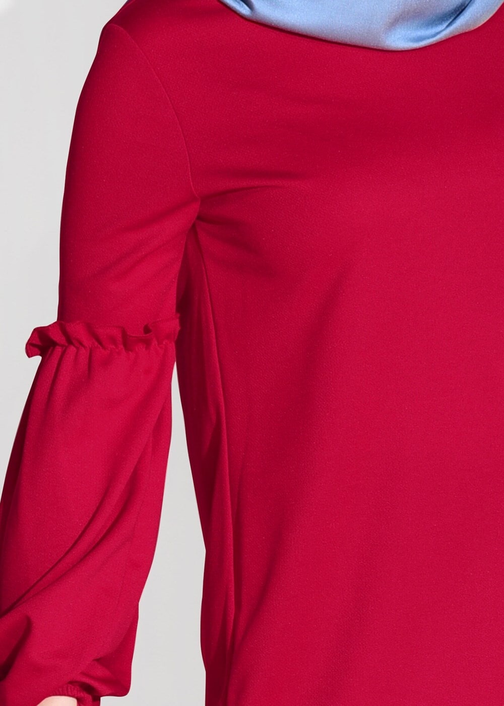 Vêtements hijab ROUGE TUNIQUE À VOLANTS T 0494