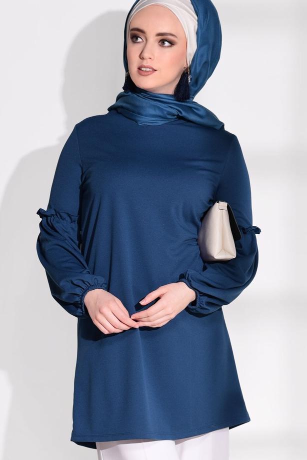 Vêtements hijab  RUFFLE DETAIL TUNIC T 0494  - TRENDTESETTÜR