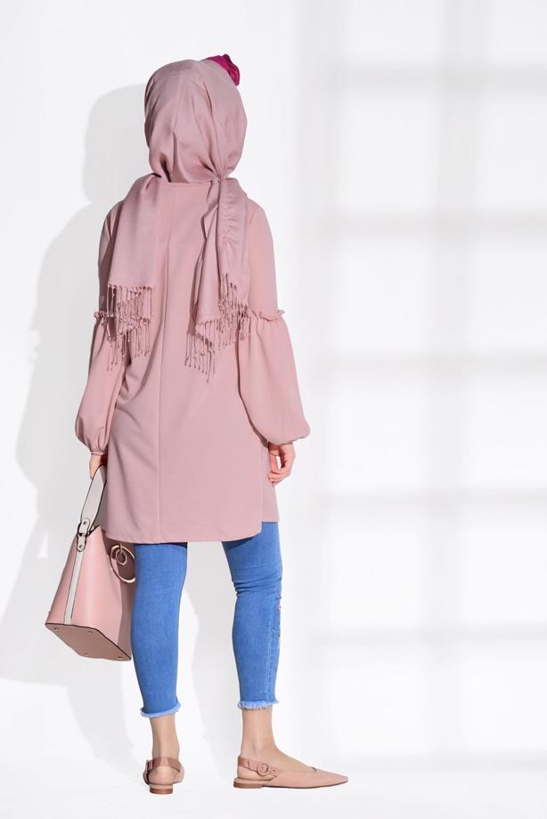 Vêtements hijab  RUFFLE DETAIL TUNIC T 0494  - TRENDTESETTÜR
