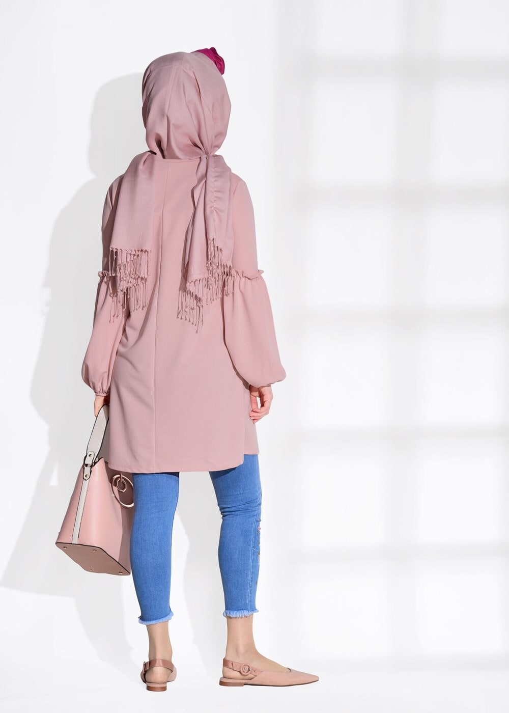 Vêtements hijab POUDRE TUNIQUE À VOLANTS T 0494