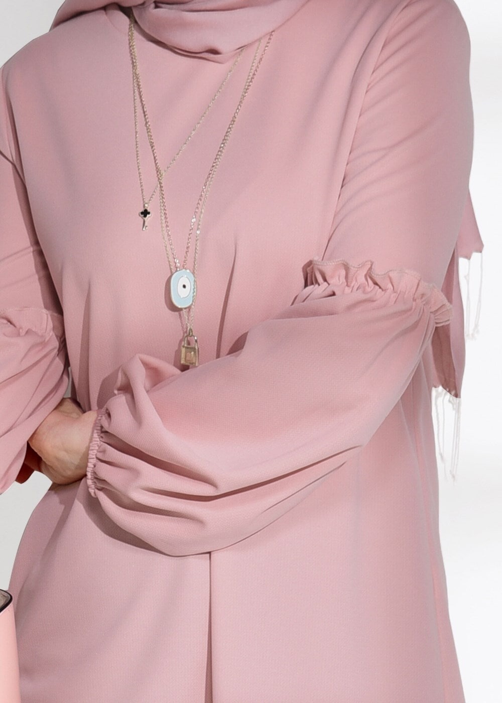 Vêtements hijab POUDRE TUNIQUE À VOLANTS T 0494