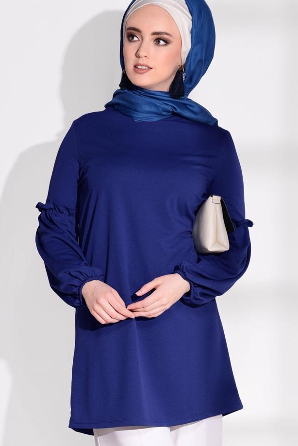 Vêtements hijab  RUFFLE DETAIL TUNIC T 0494  - TRENDTESETTÜR