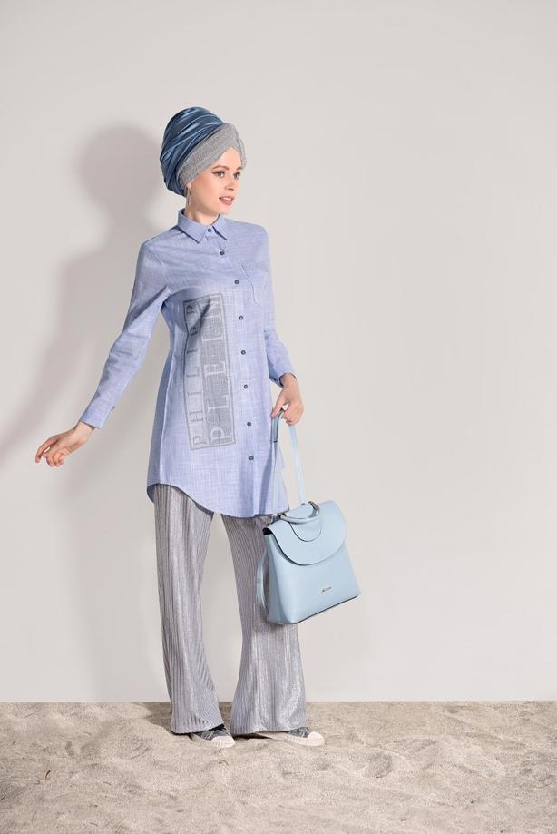 Vêtements hijab  EMBROIDERY DETAIL TUNIC T 0529  - TRENDTESETTÜR
