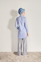 Vêtements hijab BLEU TUNIQUE DETAIL BRODERIE T 0529