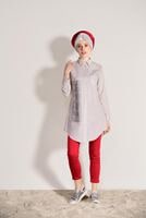 Hijab clothing BEIGE EMBROIDERY DETAIL TUNIC T 0529 