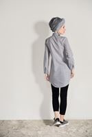 Hijab clothing GREY EMBROIDERY DETAIL TUNIC T 0529 