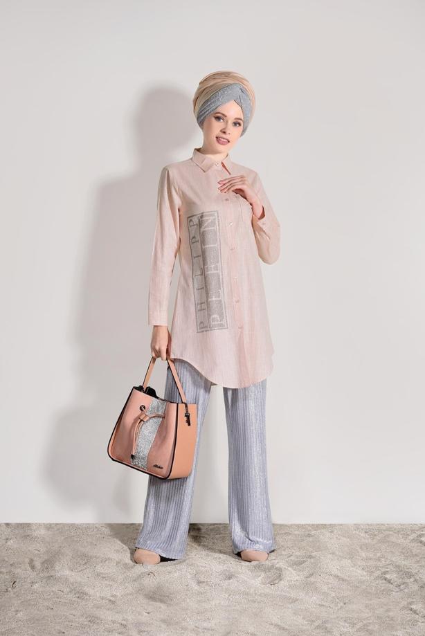 Vêtements hijab  EMBROIDERY DETAIL TUNIC T 0529  - TRENDTESETTÜR