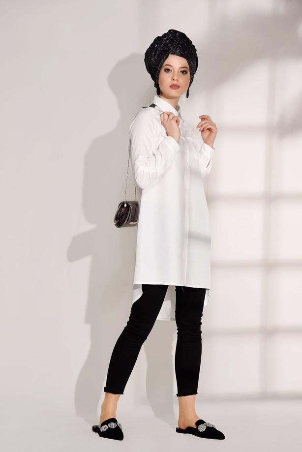 Hijab clothing  STONE DETAIL TUNIC T 0624  - TRENDTESETTÜR
