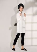 Hijab clothing WHITE STONE DETAIL TUNIC T 0624 
