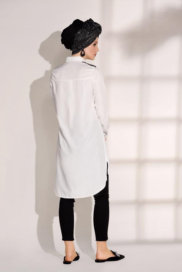 Hijab clothing  STONE DETAIL TUNIC T 0624  - TRENDTESETTÜR