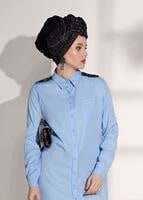 Hijab clothing BLUE STONE DETAIL TUNIC T 0624 