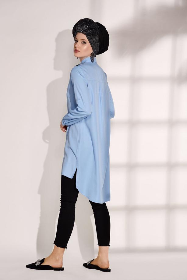Vêtements hijab  STONE DETAIL TUNIC T 0624  - TRENDTESETTÜR