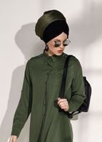 Vêtements hijab KAKI TUNIQUE DÉTAIL PIERRE T 0624