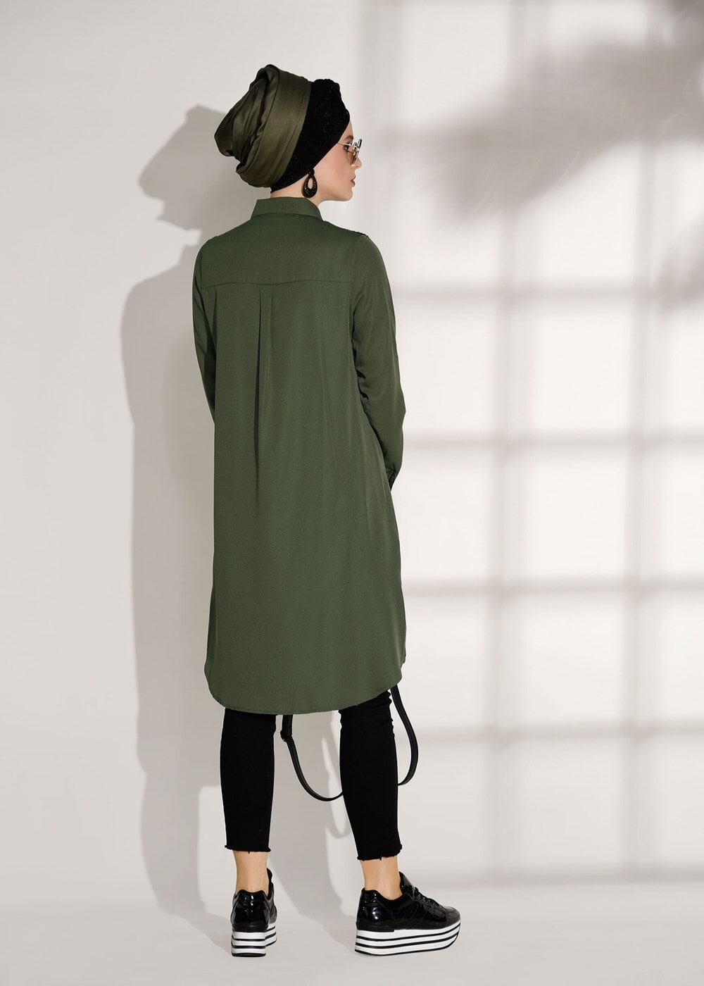 Vêtements hijab KAKI TUNIQUE DÉTAIL PIERRE T 0624