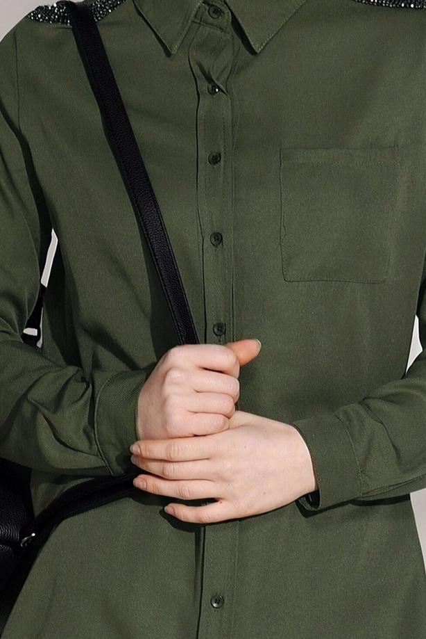 Vêtements hijab  STONE DETAIL TUNIC T 0624  - TRENDTESETTÜR