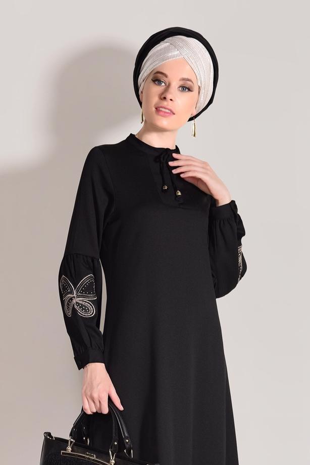 Vêtements hijab  EMBROIDERY DETAIL TUNIC T 681  - TRENDTESETTÜR