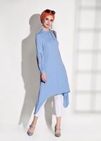 Vêtements hijab BLEU TUNIQUE DETAIL BRODERIE T 681