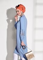 Vêtements hijab BLEU TUNIQUE DETAIL BRODERIE T 681