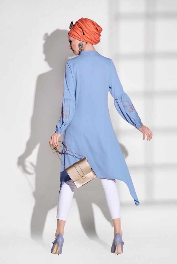 Vêtements hijab  EMBROIDERY DETAIL TUNIC T 681  - TRENDTESETTÜR
