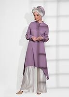 Vêtements hijab POURPRE TUNIQUE DETAIL BRODERIE T 681