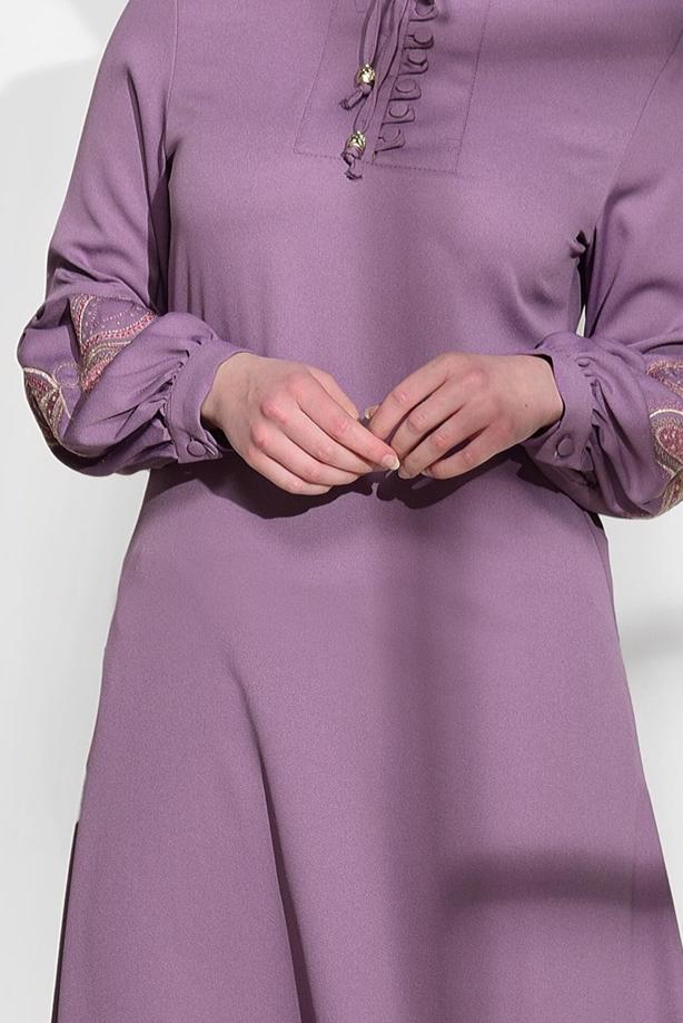 Vêtements hijab  EMBROIDERY DETAIL TUNIC T 681  - TRENDTESETTÜR