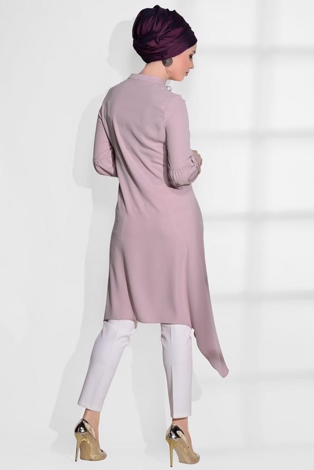 Vêtements hijab  EMBROIDERY DETAIL TUNIC T 681  - TRENDTESETTÜR