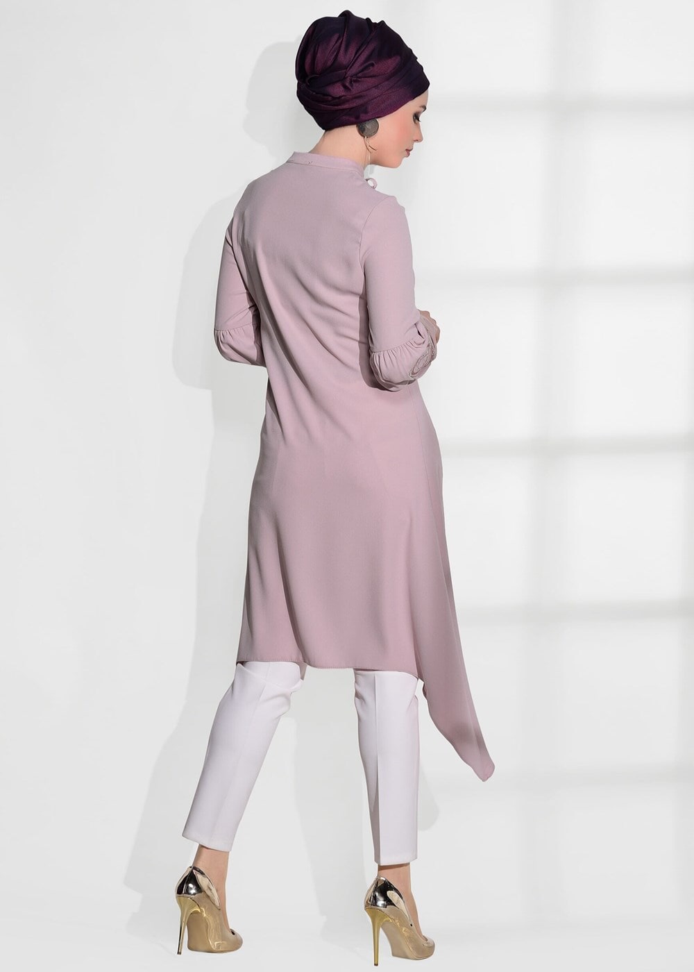 Vêtements hijab ROSE TUNIQUE DETAIL BRODERIE T 681