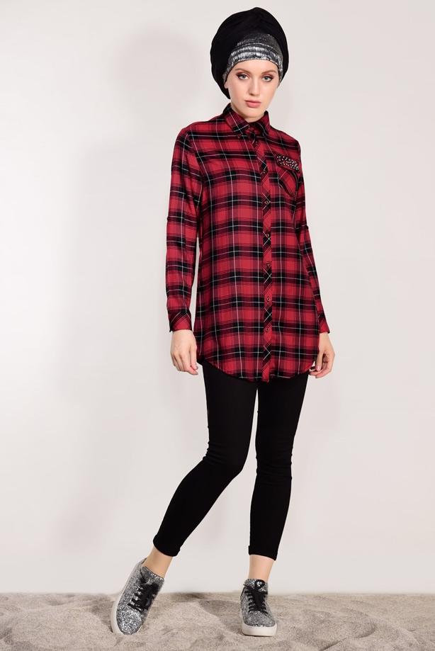 Vêtements hijab  CHECKED TUNIC 0809  - TRENDTESETTÜR