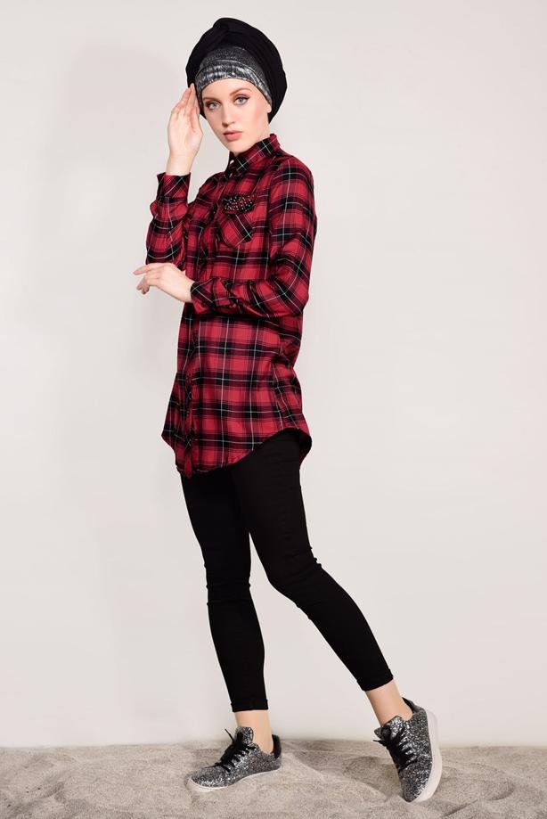 Vêtements hijab  CHECKED TUNIC 0809  - TRENDTESETTÜR