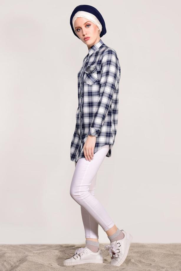 Vêtements hijab  CHECKED TUNIC 0809  - TRENDTESETTÜR