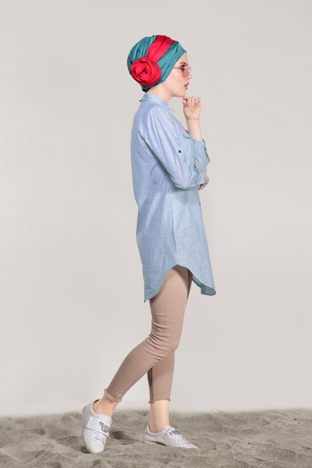 Vêtements hijab  EMBROIDERY DETAIL TUNIC T 1109  - TRENDTESETTÜR