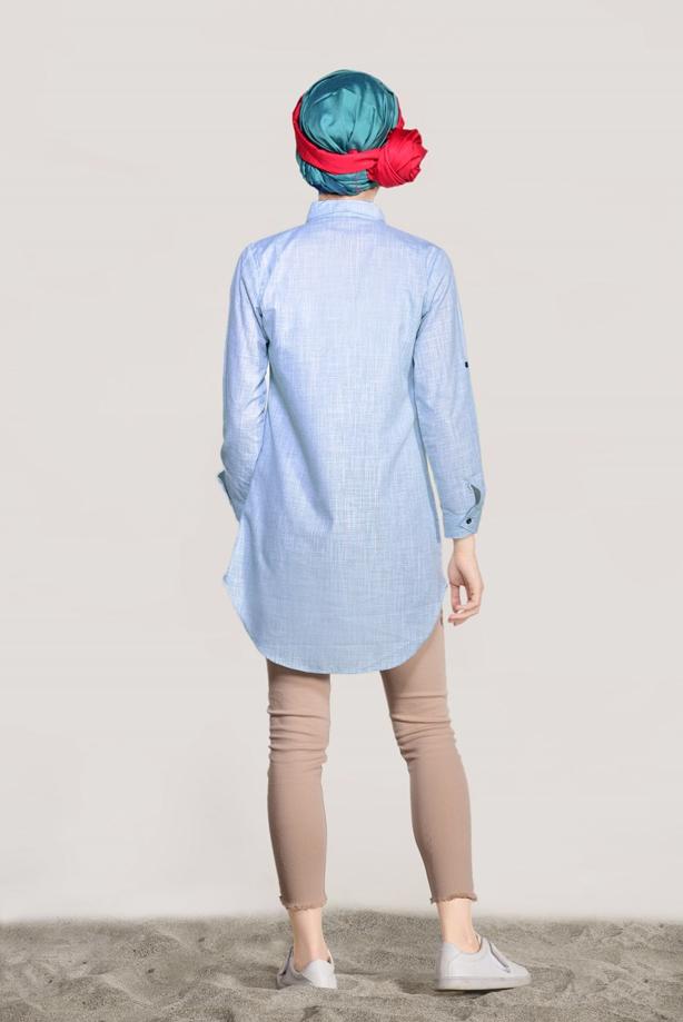 Vêtements hijab  EMBROIDERY DETAIL TUNIC T 1109  - TRENDTESETTÜR