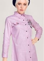 Vêtements hijab POUDRE TUNIQUE DETAIL BRODERIE T 1109
