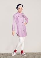 Vêtements hijab POUDRE TUNIQUE DETAIL BRODERIE T 1109