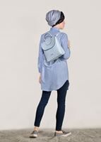 Hijab clothing NAVY BLUE EMBROIDERY DETAIL TUNIC T 1109 