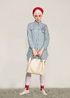 Hijab clothing GREEN EMBROIDERY DETAIL TUNIC T 1109 