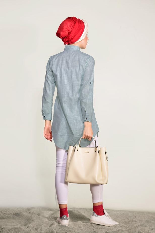 Vêtements hijab  EMBROIDERY DETAIL TUNIC T 1109  - TRENDTESETTÜR