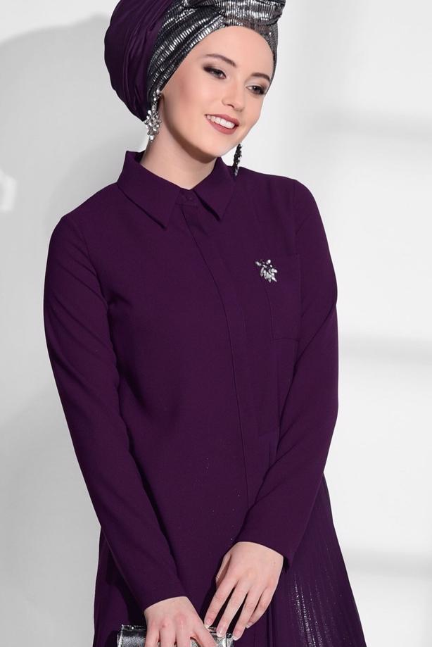 Hijab clothing  PLEAT DETAIL TUNIC T 1172  - TRENDTESETTÜR
