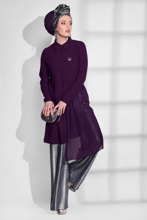 Hijab clothing  PLEAT DETAIL TUNIC T 1172  - TRENDTESETTÜR