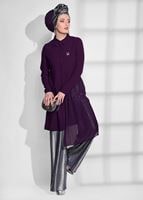 Hijab clothing PURPLE PLEAT DETAIL TUNIC T 1172 