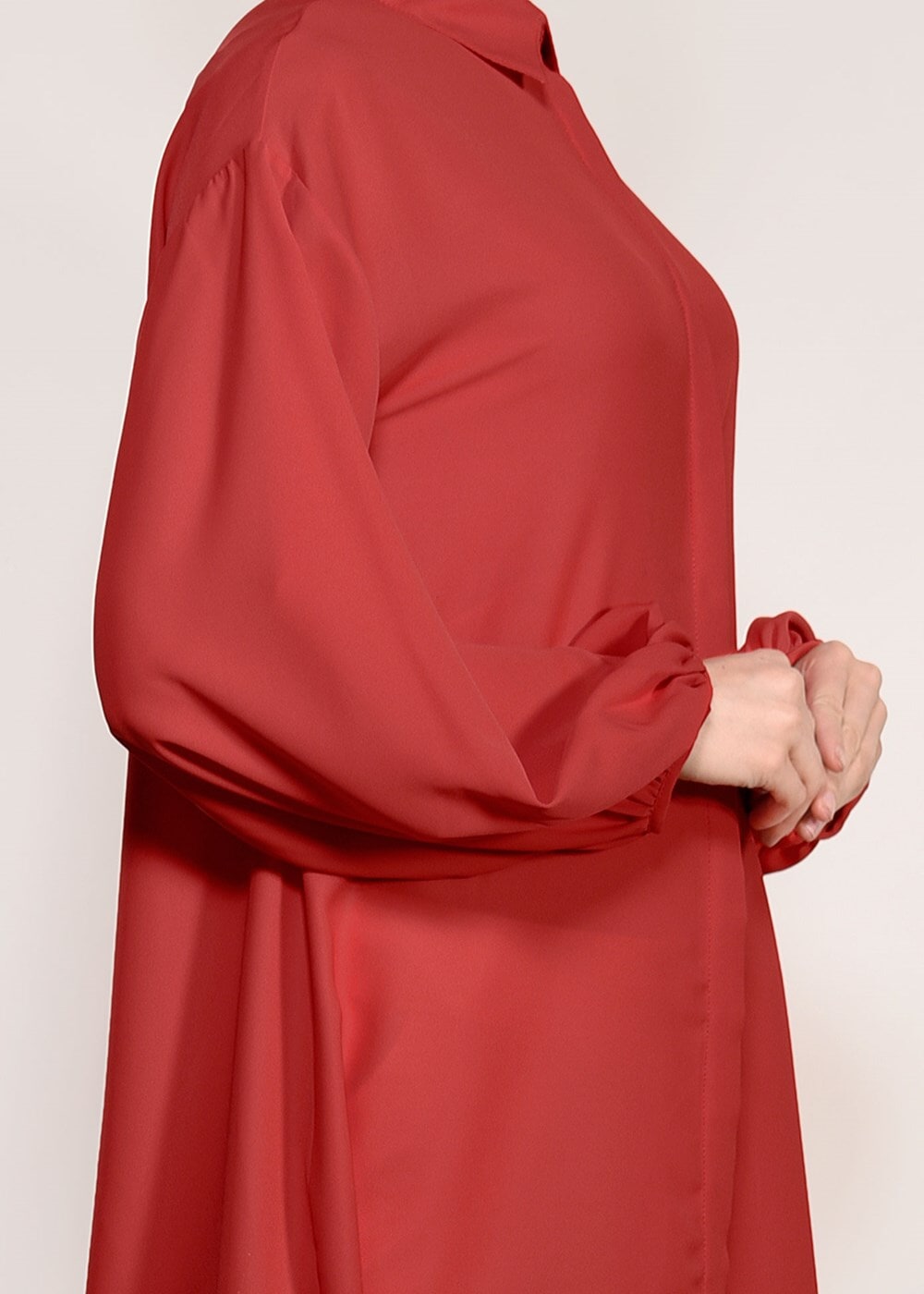 Tesettür giyim KIRMIZI T 1303 Lmf-Salaş Tunik