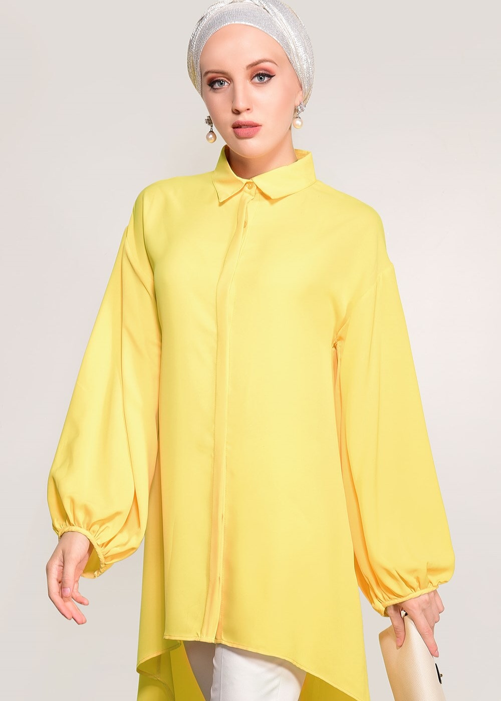 Tesettür giyim SARI T 1303 Lmf-Salaş Tunik