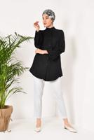 Vêtements hijab NOIR TUNIQUE À VOLANTS T 1371