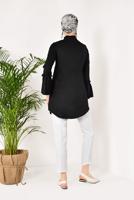 Vêtements hijab NOIR TUNIQUE À VOLANTS T 1371