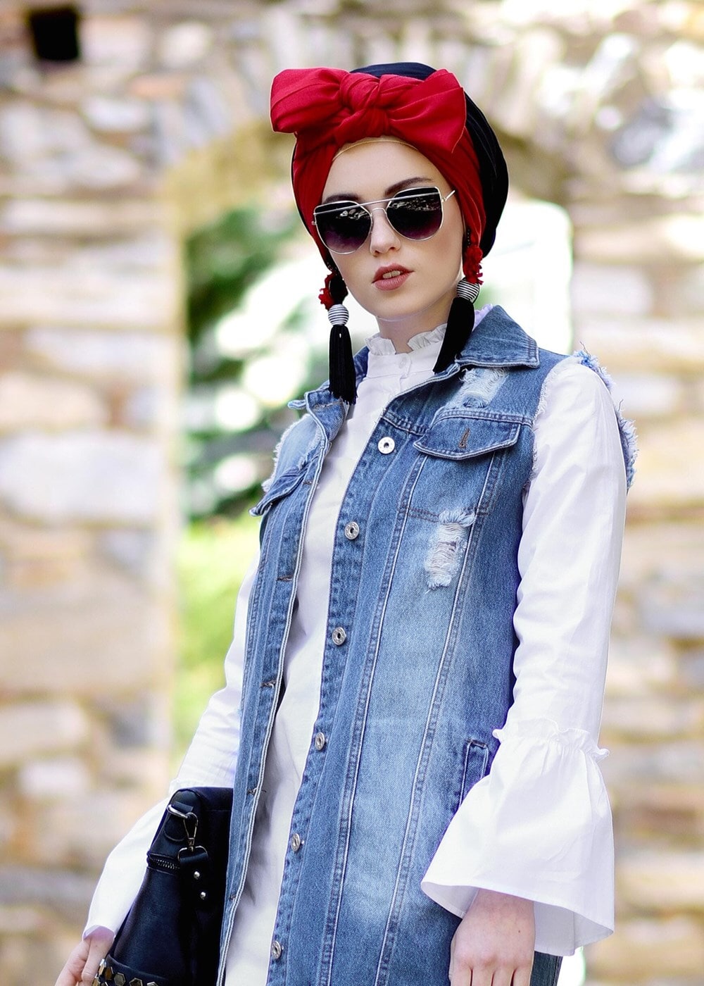 Vêtements hijab CRÈME TUNIQUE À VOLANTS T 1371