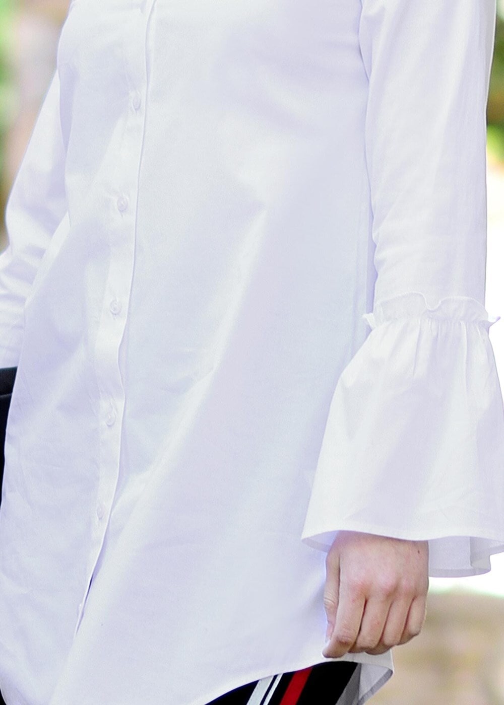 Vêtements hijab CRÈME TUNIQUE À VOLANTS T 1371