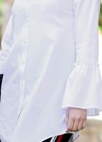 Vêtements hijab CRÈME TUNIQUE À VOLANTS T 1371