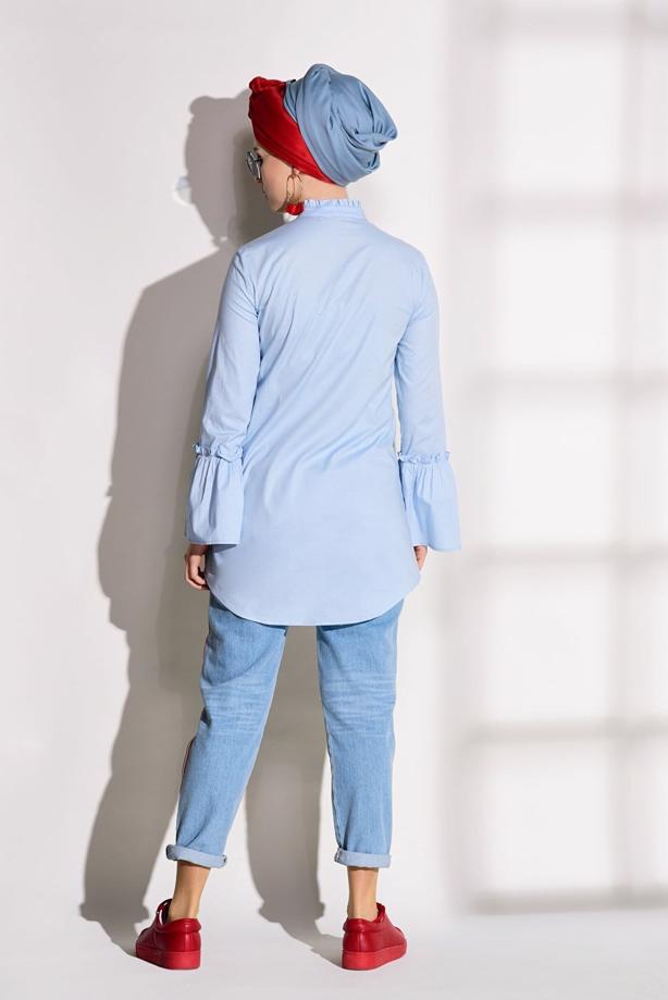 Vêtements hijab  RUFFLE DETAIL TUNIC T 1371  - TRENDTESETTÜR