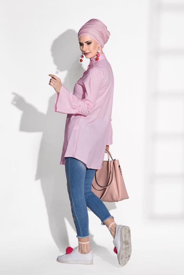 Vêtements hijab  RUFFLE DETAIL TUNIC T 1371  - TRENDTESETTÜR